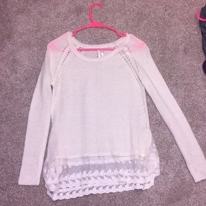 Sweater with lace detail